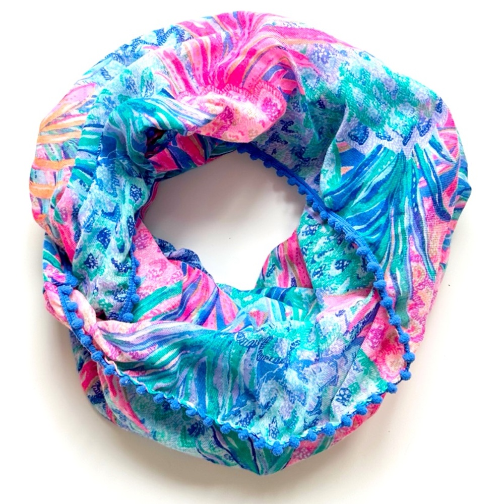 Lilly Pulitzer Resort Infinity Scarf Pom Pom Gypsea Paradise
